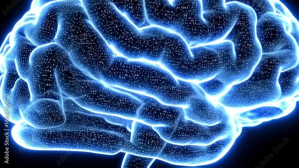 Aufkleber glowing brain: neural network, artificial intelligence, and cognitive function