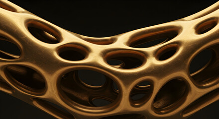 Abstract Gold Organic Structure 3D Render Modern Art Luxury Design Background Texture Pattern Element Decoration Jewel