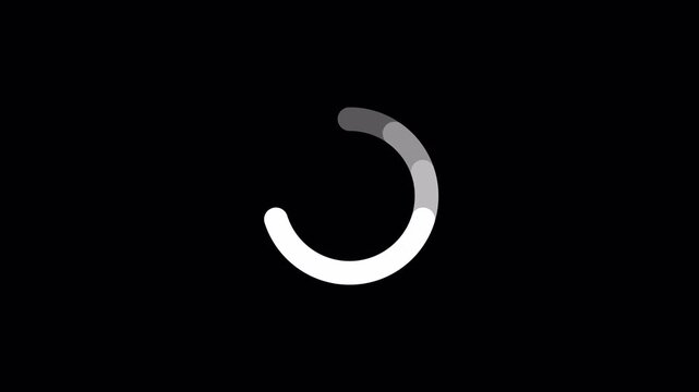 Loading circle animation, Animation spinning load icon with alpha layer transparent background, waiting for download.
