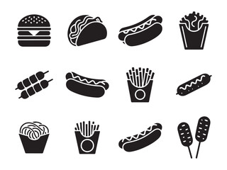 Skewer & Grill Food Icons – Vol.6 | Bold Minimal Black Vector