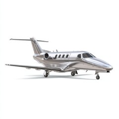 Sleek Silver Private Jet Airplane Ready for Takeoff Luxury Air Travel