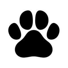 dog cat paw icon print vector silhouette logo - vet veterinary animal footprint illustration © Numrah