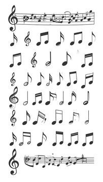Music notes on staff