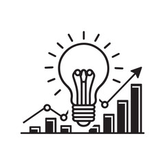Symbol of success and business growth with idea icon