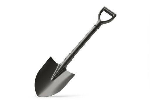 Isolated steel spade illustrates gardening and agricultural implements