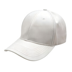 Fototapeta premium A clean, modern cap with a curved brim and six panel design, showcasing a simple yet stylish appearance.