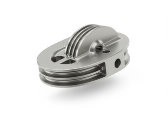 Naklejka premium Close-up of a metal cam cleat showcasing precision engineering design