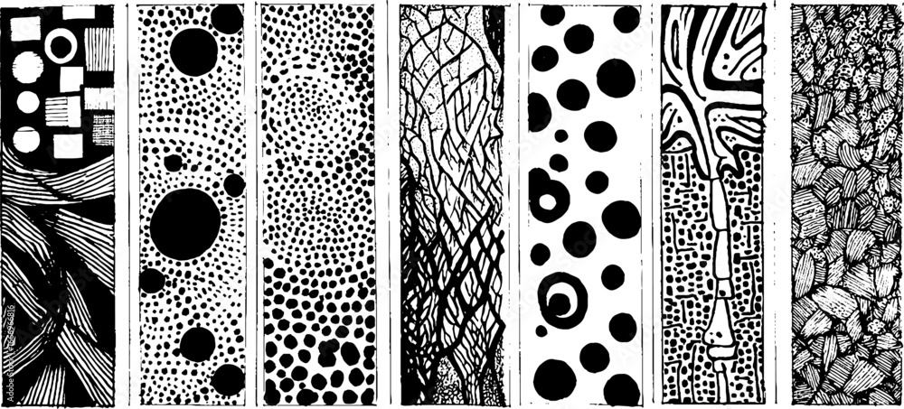 Poster hand drawn cyber textures with circuits and wire patterns for creative design