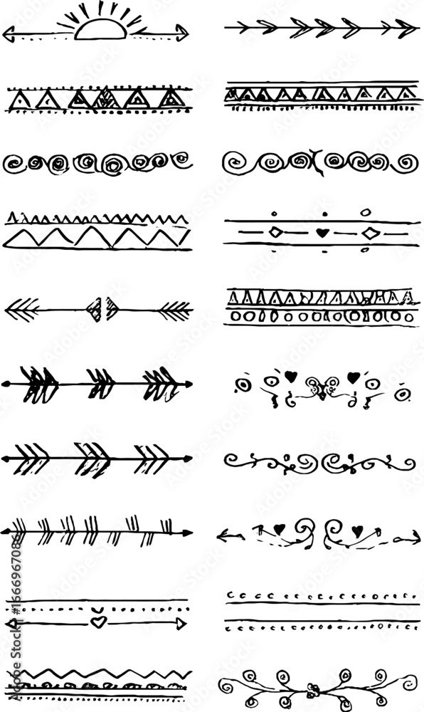 Poster decorative aztec patterns collection for artistic design and craft projects