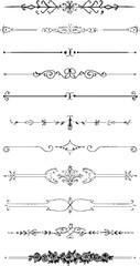 Decorative gothic scrolls and ornaments collection for design and decoration