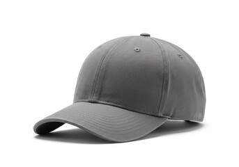 Fototapeta premium Elegant Gray Baseball Cap Displayed Against Seamless Backdrop for Presentation
