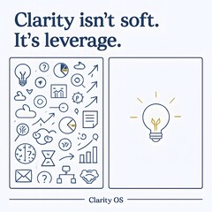 Motivational business quote with light bulb illustration