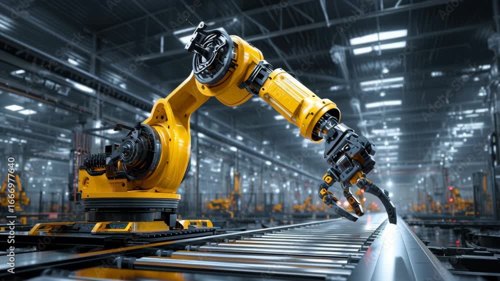 Aufkleber automated robotic arm showcasing advanced technology and efficiency modern industrial manufacturing 