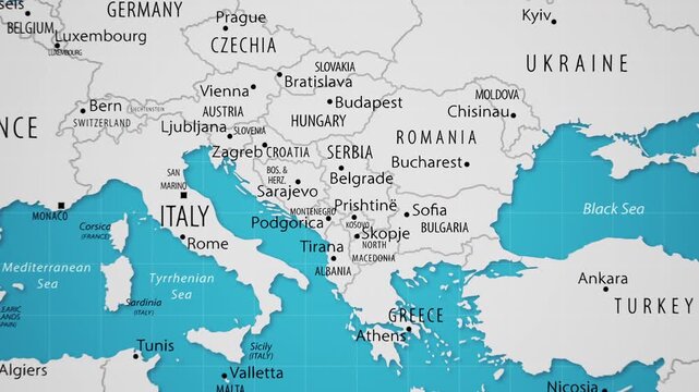 Serbia on the World Map with Animated National Flag