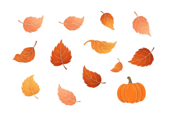 Vibrant autumnal leaves and a pumpkin float against a deep black backdrop.