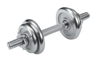 Fototapeta premium Adjustable chrome dumbbell isolated on transparent background for fitness concept