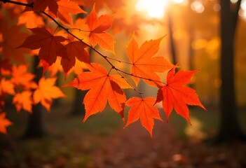 Bright red autumn maple leaf high resolution photo