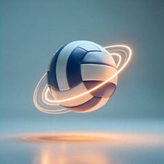 Bright volleyball glowing effect art high resolution photo