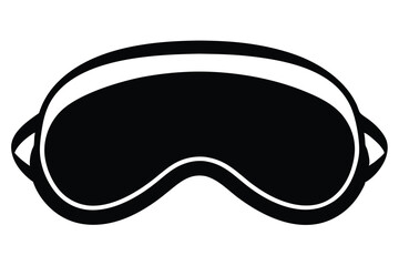 Black and White Image of Ski Goggles for Eye Protection with Strap