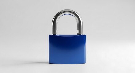 Fototapeta premium Blue padlock on a white background