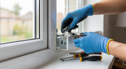 style footage showing complete spiral balance spring replacement procedure on a doublehung window.