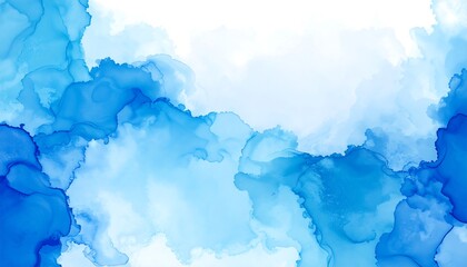 Obraz premium Blue Ink Wash Abstract Background.