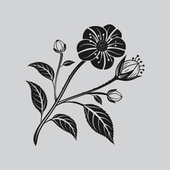 Jasmine Unique Flower Design with Leaf Silhouette