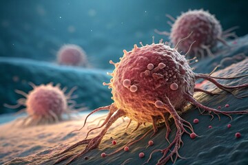 Medical visualization microscopic view of Prostate cancer cells