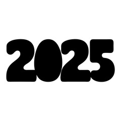 Bold and Playful 2025 Year Design with Chunky Black Numerals