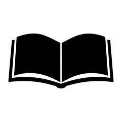 Simple open book silhouette illustrating literature, knowledge, and education concepts