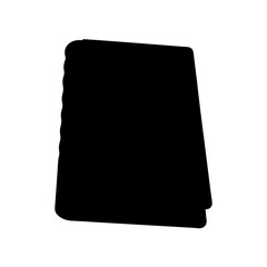 Silhouette of a spiral notebook in black and white minimalist style