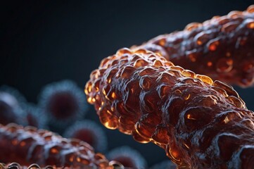 Colorectal Cancer Medical Visualization inside the colon