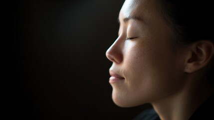 Fototapeta premium Peaceful profile of a person