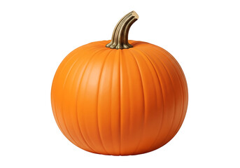 Obraz premium A vibrant, round pumpkin, rich orange in hue, sits against a stark black background.