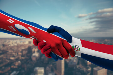 Shaking hands North Korea and_Dominican Republic