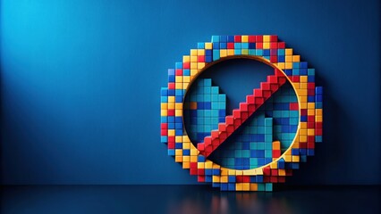 Abstract Colorful Blocks Forming a Blocked Progress Symbol