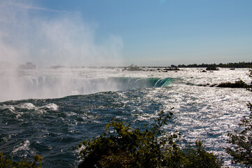 Impressive Horsehoe Falls, Niagara river, Niagara Falls, Ontario, Canada