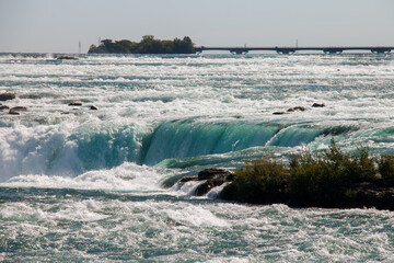 Impressive Horsehoe Falls, Niagara river, Niagara Falls, Ontario, Canada