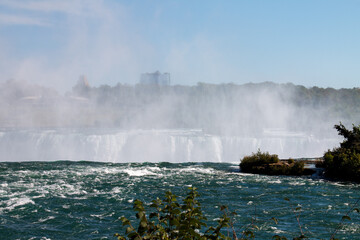 Impressive Horsehoe Falls, Niagara river, Niagara Falls, Ontario, Canada