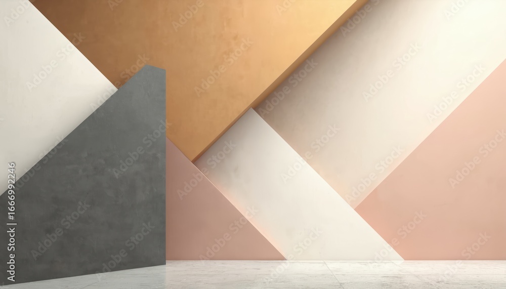 Aufkleber abstract geometric pattern in neutral tones with sharp lines creating modern sleek vibe. features in