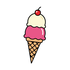 ice cream cone vector illustration