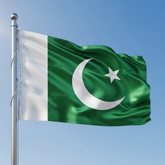 National flag waving against clear sky