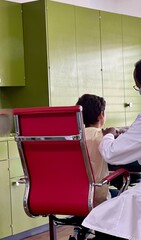 Boy at a pediatrician's appointment 