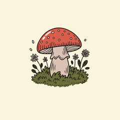 vector illustration of mushrooms