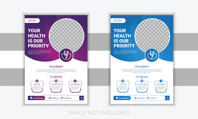 Professional medical healthcare flyer poster layout template