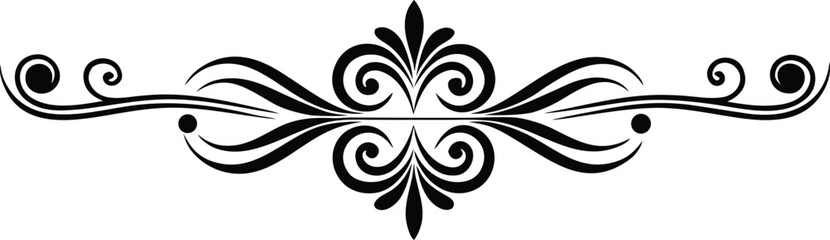 Vector art of black ornamental flourish