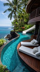 Obraz premium Tropical resort pool in Bali