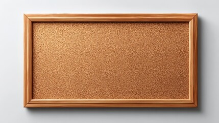 A simple corkboard with a wooden frame, suitable for pinning notes, photos, or reminders, enhancing organization and decor.