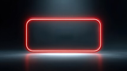A glowing red neon frame against a dark background, creating a modern and minimalistic aesthetic.