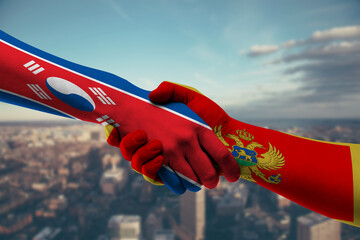 Shaking hands North Korea and_Montenegro